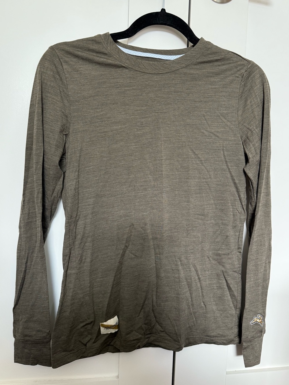 Tracksmith Harrier Merino Long Sleeve - Women’s Small - Grey/Green
